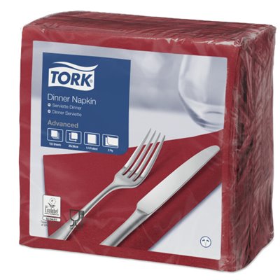 Tork Dinnerservet Premium 2-laags Bordeaux 39x39cm ¼-vouw -Horecavoordeel.com-