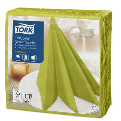 Tork LinStyle Dinnerservet Premium 1-laags Pistache 39x39cm ¼-vouw -Horecavoordeel.com-