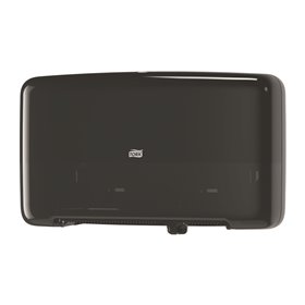 Tork Twin Mini Jumbo Toilet Paper Dispenser Black Plastic Elevation-Line -Horecavoordeel.com-