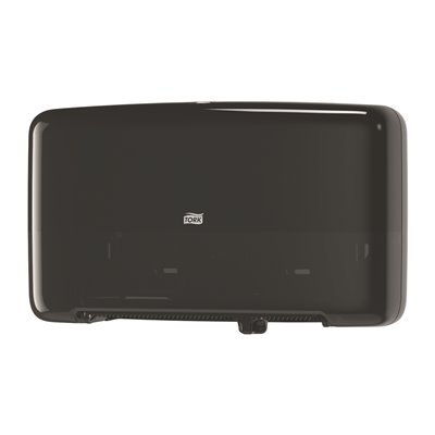 Tork Twin Mini Jumbo Toilet Paper Dispenser Black Plastic Elevation-Line -Horecavoordeel.com-