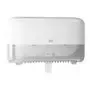 Tork Twin Sleeveless Mid-size Toilet Paper Dispenser White Plastic Elevation-Line -Horecavoordeel.com-