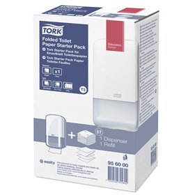 Tork Gevouwen Toiletpapier Dispenser Starter pack C&C Kunststof Wit - Systeem T3 -Horecavoordeel.com-