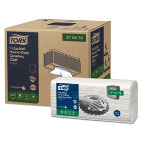 Tork Industrial Heavy-Duty Folded Cleaning Cloth 1-ply White 41.5x35.5cm -Horecavoordeel.com-