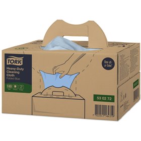 Tork Heavy-Duty Cleaning Cloth Handy Box 1-ply Blue 41.5x35.5cm -Horecavoordeel.com-