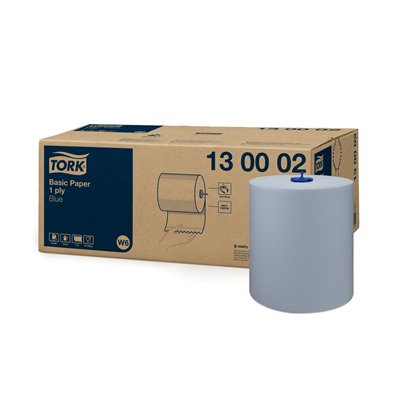 Tork Basic roll of Cleaning paper 1-ply Blue 250mtr - 19.5cm -Horecavoordeel.com-