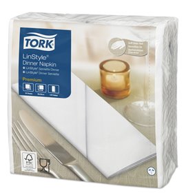 Tork LinStyle Dinnerservet Premium 1-laags Wit 40x39cm 1/8-vouw -Horecavoordeel.com-