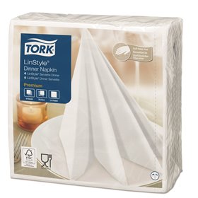 Tork LinStyle Dinnerservet Premium 1-laags Wit 39x39cm ¼-vouw -Horecavoordeel.com-