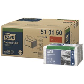 Tork Cleaning Gevouwen Reinigingsdoek 1-laags Wit 38,5x32cm - Systeem W8 -Horecavoordeel.com-