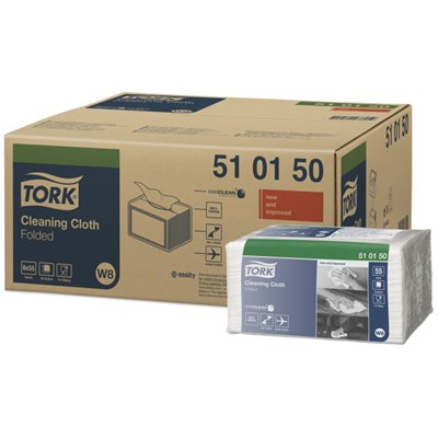 Tork Cleaning Gevouwen Reinigingsdoek 1-laags Wit 38,5x32cm - Systeem W8 -Horecavoordeel.com-