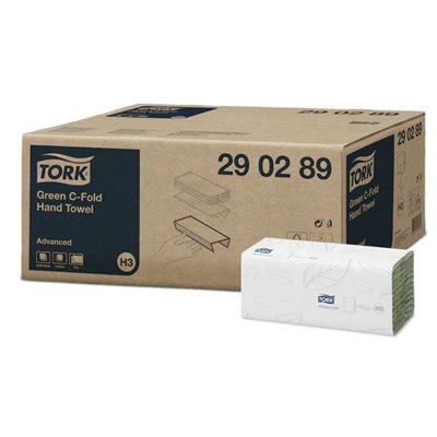 Tork C-vouw Handdoek Advanced 2-laags Groen 25x41cm - Systeem H3 -Horecavoordeel.com-