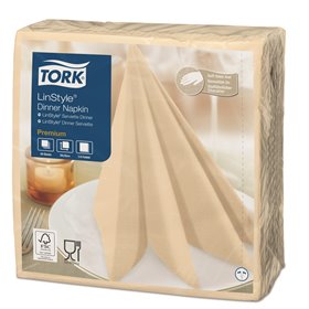 Tork LinStyle Dinner Napkin Premium 1-ply Cream 39x39cm ¼-fold -Horecavoordeel.com-