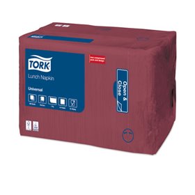 Tork Lunchservet Universal 1-laags Bordeaux 32,5x32,5cm ¼-vouw -Horecavoordeel.com-