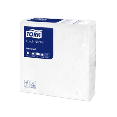 Tork Lunchservet Universal 1-laags Wit 32,5x32,5cm ¼-vouw -Horecavoordeel.com-