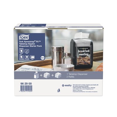 Tork Xpressnap Fit Napkin Dispenser starter Pack Black Tabletop -Horecavoordeel.com-