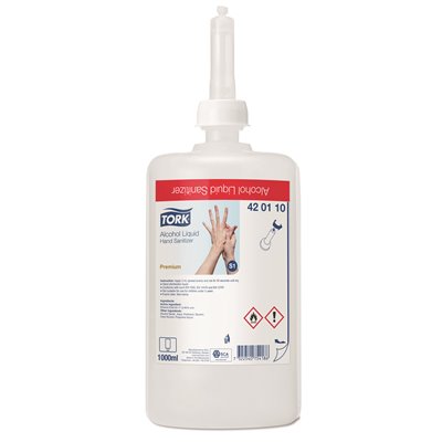 Tork Liquid Alcohol for Hand Disinfection Transparent 1 Liter per Bottle -Horecavoordeel.com-