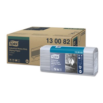 Tork Industrial Heavy-Duty Folded Cleaning Paper 3-ply Blue 38.5x32cm -Horecavoordeel.com-