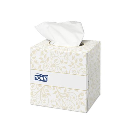 Tork Extra Soft Facial Tissue Cube 2-layer White 20x20cm -Horecavoordeel.com-