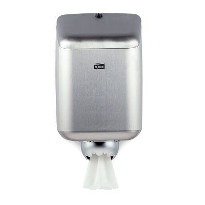 Tork Centerfeed Cleaning Paper Dispenser Gray Stainless Steel -Horecavoordeel.com-