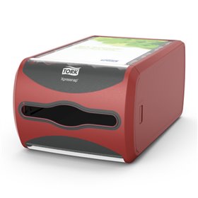 Tork Xpressnap Counter Napkin Dispenser Red Plastic Signature Line -Horecavoordeel.com-