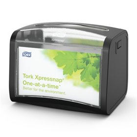 Tork Xpressnap Tabletop Napkin Dispenser Black Plastic Signature Line -Horecavoordeel.com-