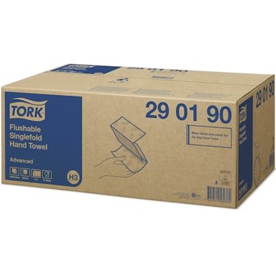 Tork Oplosbare Z-vouw Handdoek Advanced 2-laags Wit 23x23cm - Systeem H3 -Horecavoordeel.com-