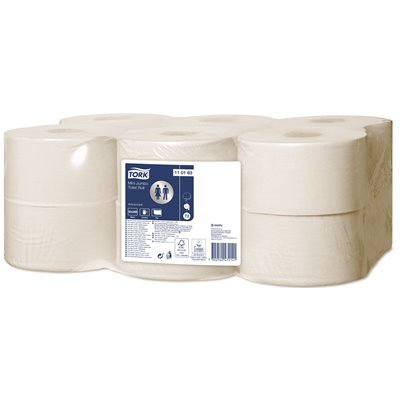 Tork Mini Jumbo Toilet Paper Universal 1-ply White 240mtr - 10cm -Horecavoordeel.com-