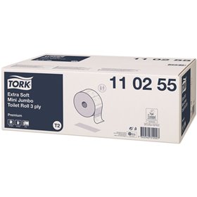 Tork Mini Jumbo Toiletpapier Premium 3-laags Wit 170 Meter - 10cm - Systeem T2 -Horecavoordeel.com-