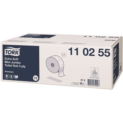 Tork Mini Jumbo Toilet Paper Premium 3-ply White 170mtr - 10cm -Horecavoordeel.com-