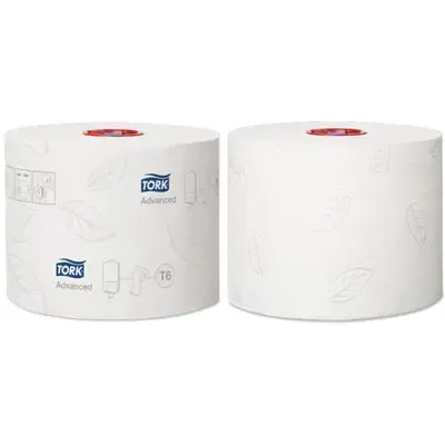 Tork Mid-size Toiletpapier Advanced 2-laags Wit Compact 100 Meter - 9,9cm - Systeem T6 -Horecavoordeel.com-