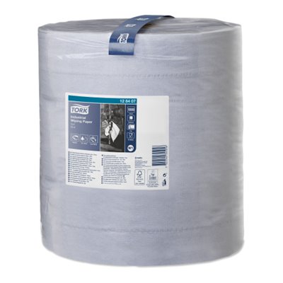 Tork Industrial Rol Poetspapier 3-laags Blauw Embossed 340 Meter - 36.9cm - Systeem W1 -Horecavoordeel.com-