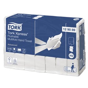 Tork Xpress Oplosbare Multifold Handdoek Advanced 2-laags Wit 25,5x21cm - Systeem H2 -Horecavoordeel.com-