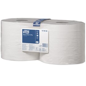 Tork Basic Combi Rol Poetspapier 2-laags Wit 510 Meter - 23,5cm - Systeem W1/W2 -Horecavoordeel.com-