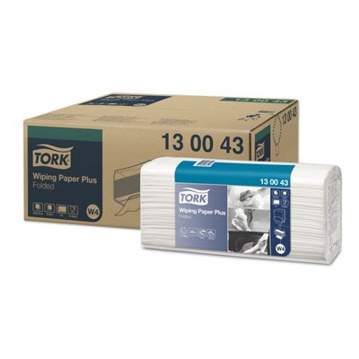 Tork Wiping Plus Gevouwen Poetspapier 2-laags Wit 38,5x10,8cm - Systeem W4 -Horecavoordeel.com-