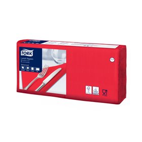 Tork Lunchservet Advanced 2-laags Rood 33x33cm ¼-vouw -Horecavoordeel.com-