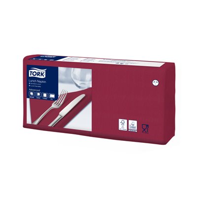 Tork Lunchservet Advanced 2-laags Bordeaux 33x33cm ¼-vouw -Horecavoordeel.com-