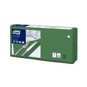 Tork Lunchservet Advanced 2-laags Donkergroen 33x33cm ¼-vouw -Horecavoordeel.com-