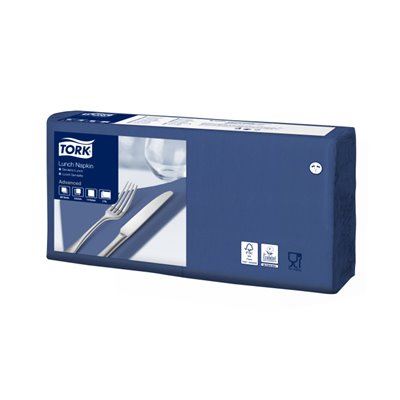 Tork Lunchservet Advanced 2-laags Donkerblauw 33x33cm ¼-vouw -Horecavoordeel.com-