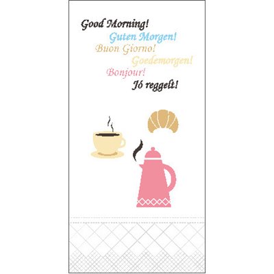 Tork Lunch Napkin Good Morning 2-ply Decor 33x33cm 1/8-fold -Horecavoordeel.com-