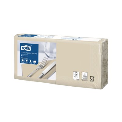 Tork Lunchservet Advanced Enviromental Print 2-laags Naturel ¼-vouw 33x33cm -Horecavoordeel.com-