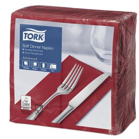 Tork Soft Dinner Napkin Advanced 3-ply Bordeaux 39x39cm 1/8-fold -Horecavoordeel.com-