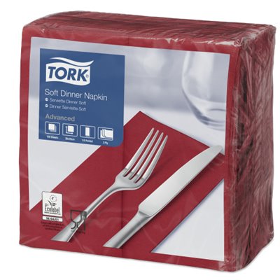 Tork Soft Dinner Napkin Advanced 3-ply Bordeaux 39x39cm 1/8-fold -Horecavoordeel.com-