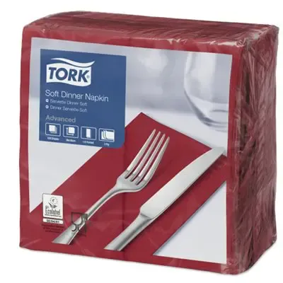 Tork Soft Dinner Napkin Advanced 3-ply Bordeaux 39x39cm 1/8-fold -Horecavoordeel.com-