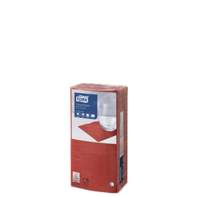 Tork Cocktail Napkin Advanced 2-ply Red 24x24cm ¼-fold -Horecavoordeel.com-