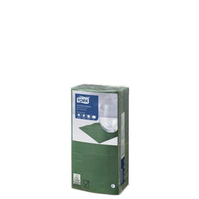 Tork Cocktail Napkin Advanced 2-ply Dark Green 24x24cm ¼-fold -Horecavoordeel.com-