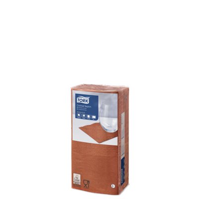 Tork Cocktail Napkin Advanced 2-ply Terracotta 24x24cm ¼-fold -Horecavoordeel.com-