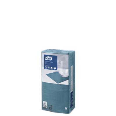 Tork Cocktail Napkin Advanced 2-ply Blue Green 24x24cm ¼-fold -Horecavoordeel.com-