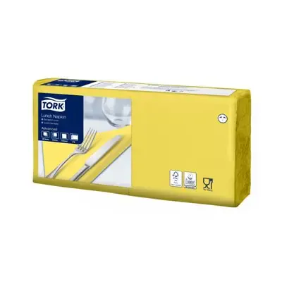 Tork Lunch Napkin Advanced 2-ply Yellow 33x33cm ¼-fold -Horecavoordeel.com-