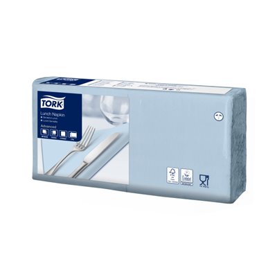 Tork Lunchservet Advanced 2-laags Lichtblauw 33x33cm ¼-vouw -Horecavoordeel.com-