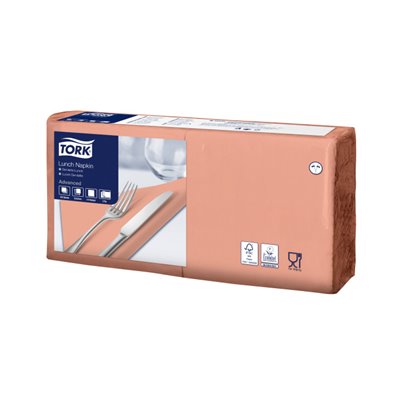 Tork Soft Lunchservet Advanced 3-laags Perzik 33x33cm ¼-vouw -Horecavoordeel.com-