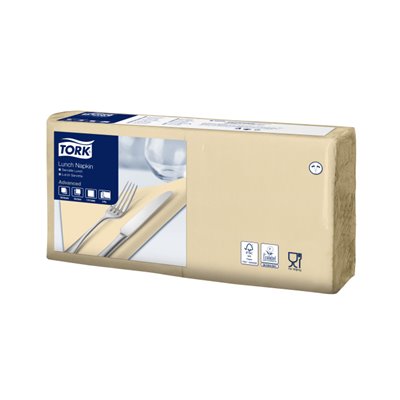 Tork Soft Lunch Napkin Advanced 3-ply Sand 33x33cm ¼-fold -Horecavoordeel.com-